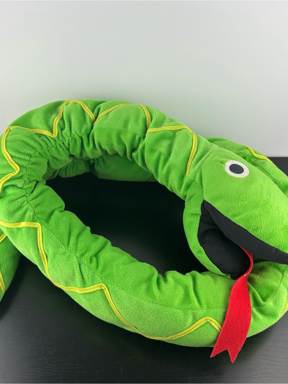 IKEA Vattensnok Green Yellow 74” Snake Plush Stuffed Animal Toy RARE